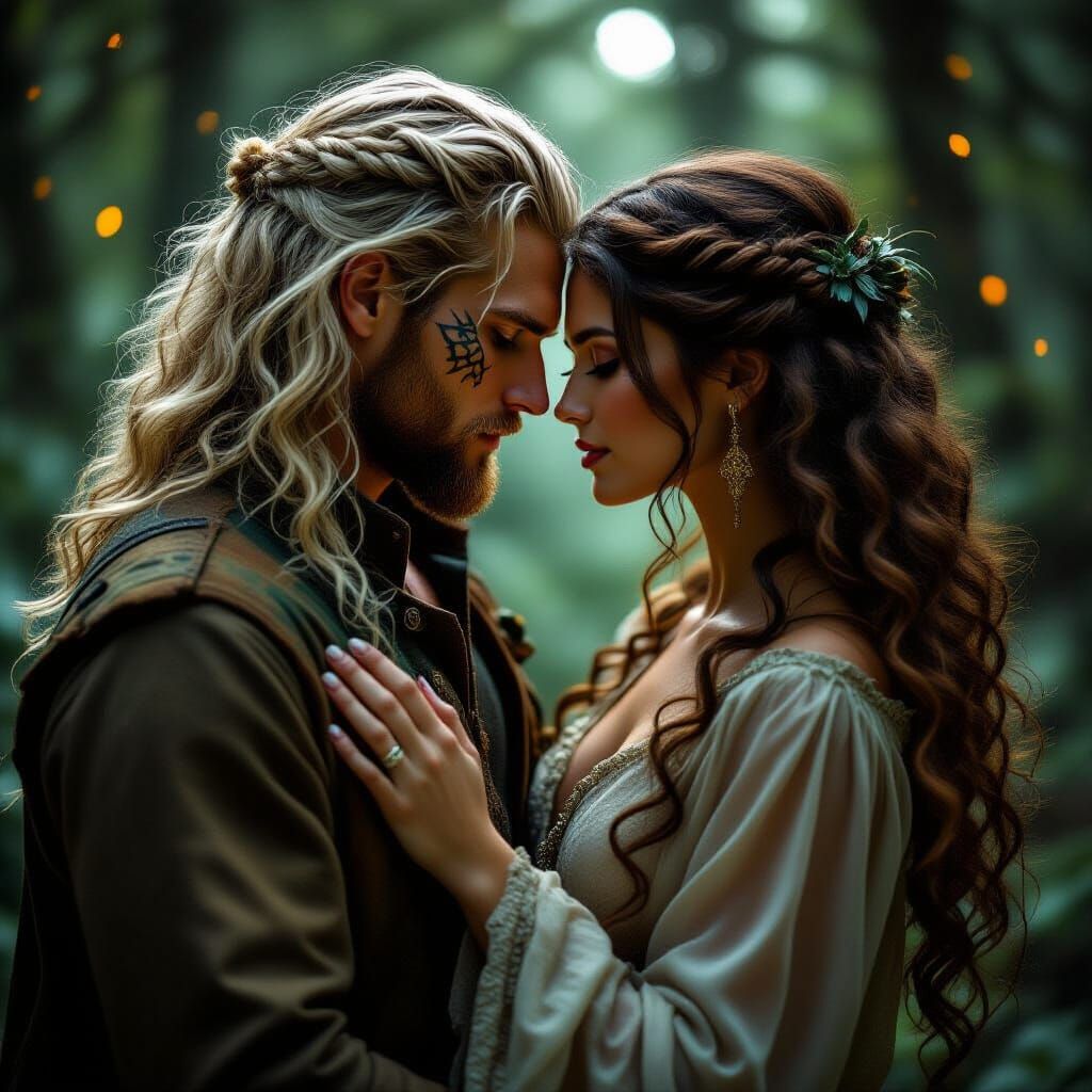 Ethereal Forest Encounter: A Cinematic Film Still