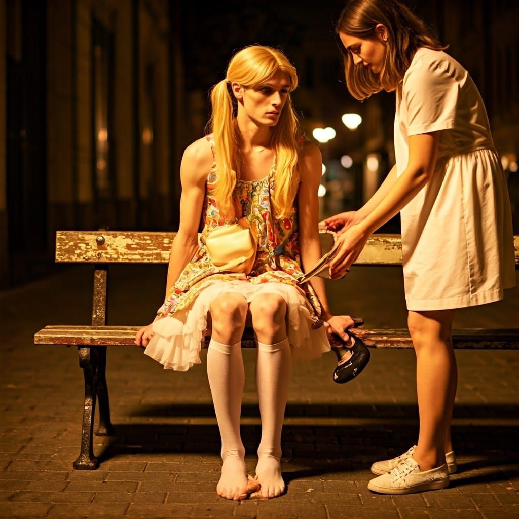 Androgynous Young Man in Delicate Fashion