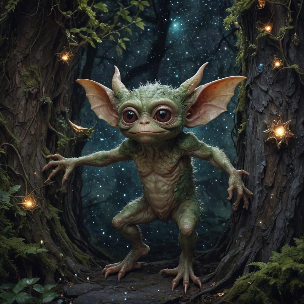 Cosmic Woodland Gremlin in Ethereal Realm