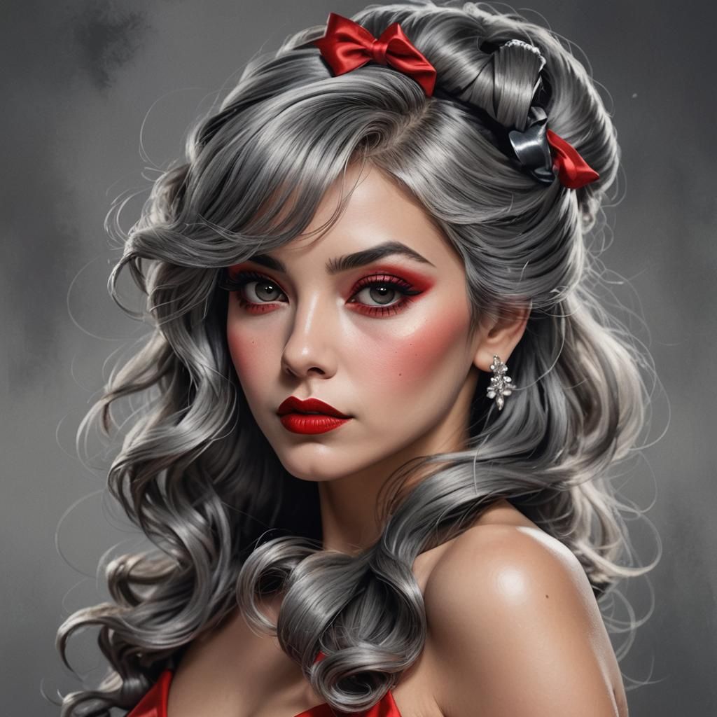 Stunning Woman with Smoky Eyes in Splash Art