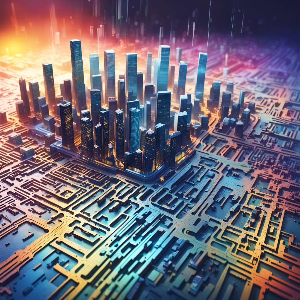 Hyperrealistic Map of Barcode City