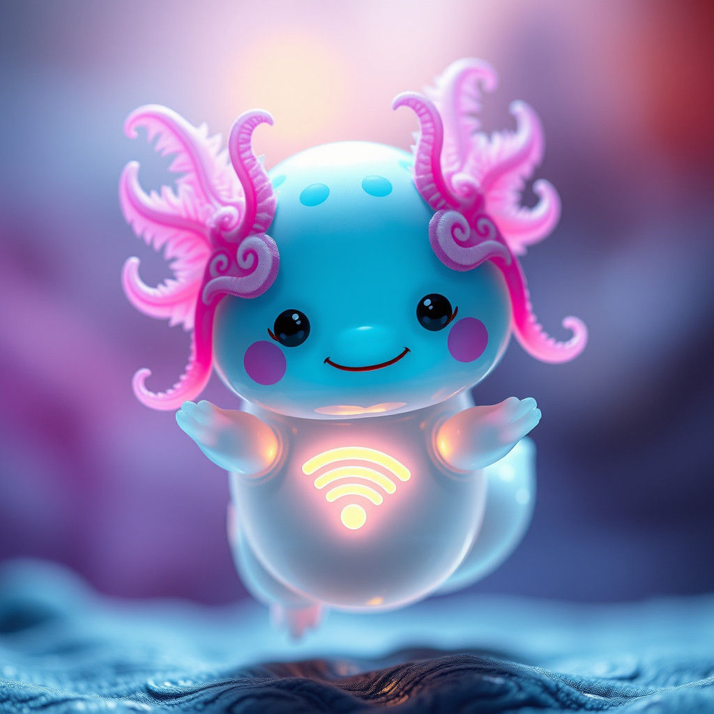 Ethereal Jelly Bean Creature with Axolotl Gills