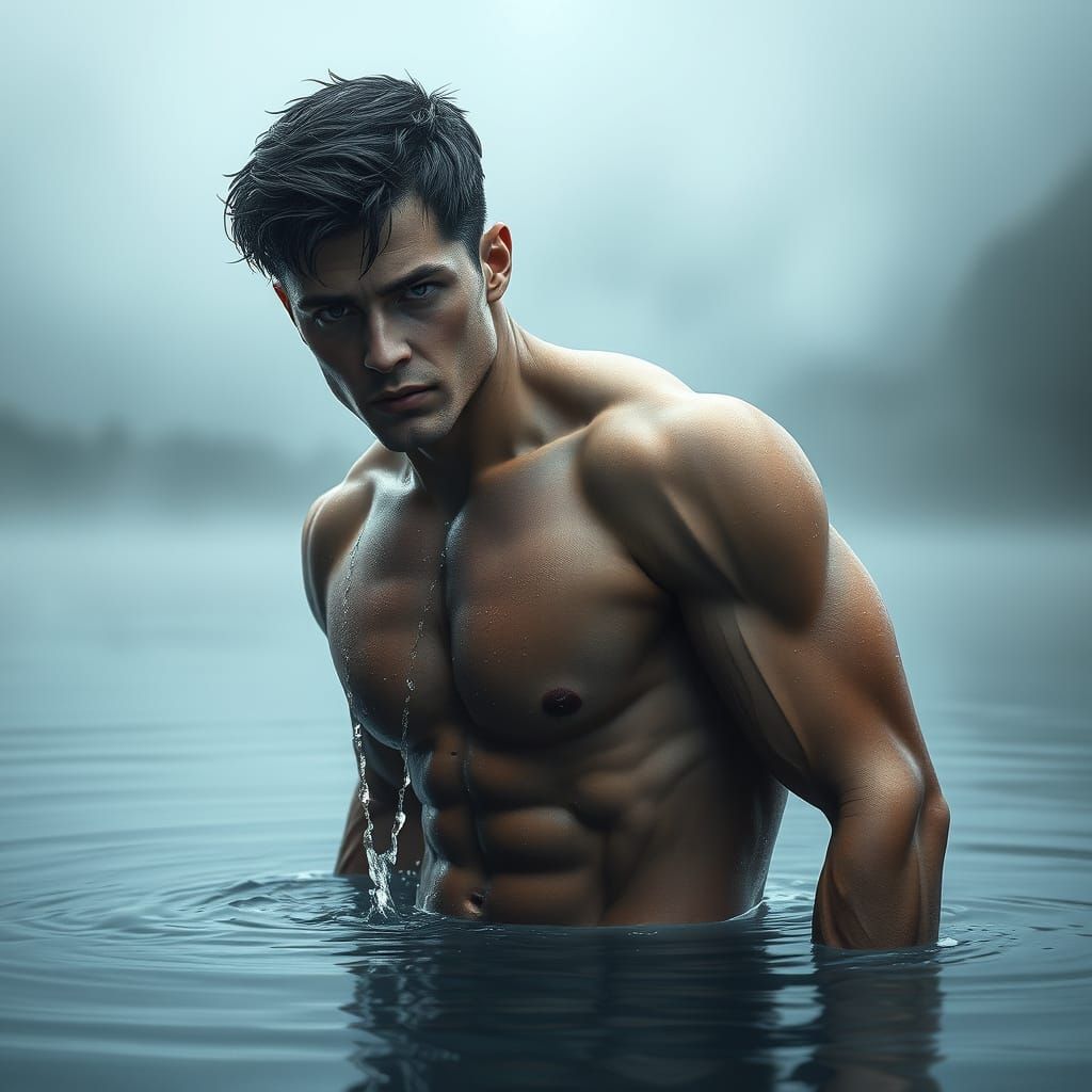 Mystical Lake Emergence in Artgerm Style