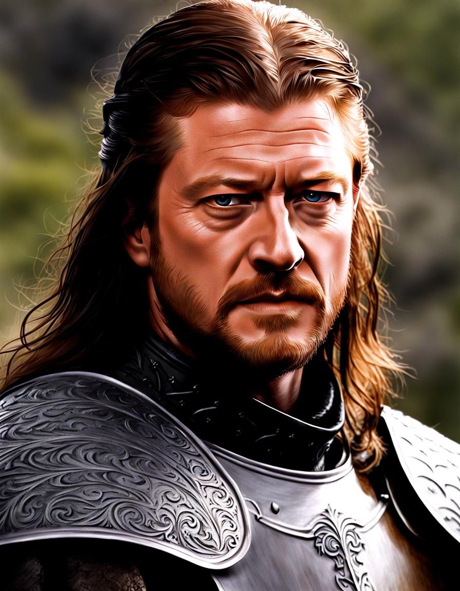 Eddard Stark Portrait in Comic Book Style