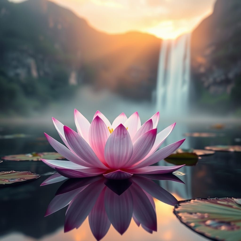 Ethereal Lotus Blooms in Radiant Rainbow Hues