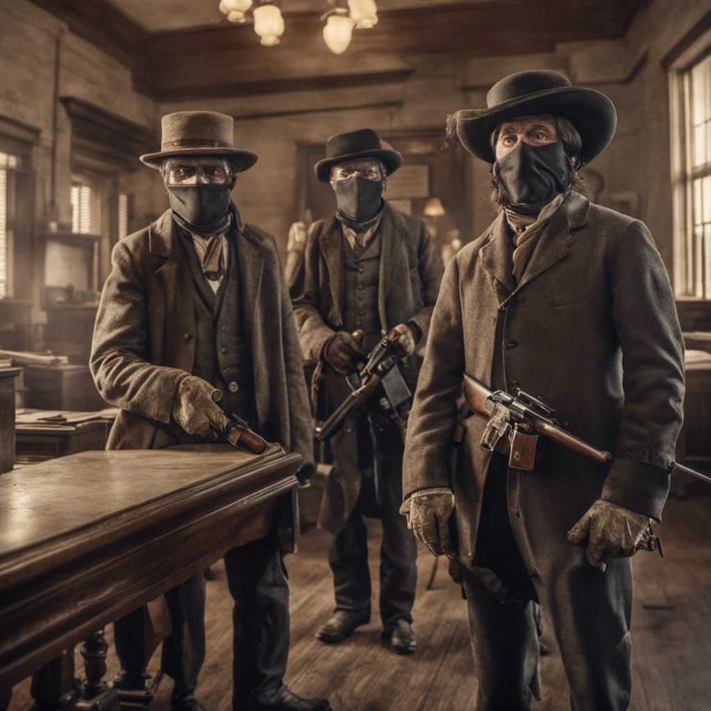 1880s Bank Robbery in Kansas: A Realistic Scene