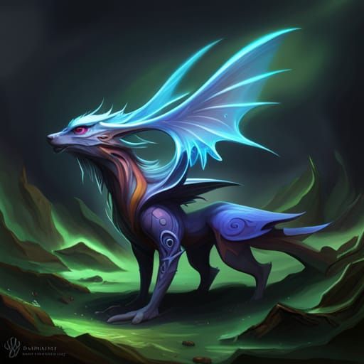 Colorful Fantasy Skyray Creature Design