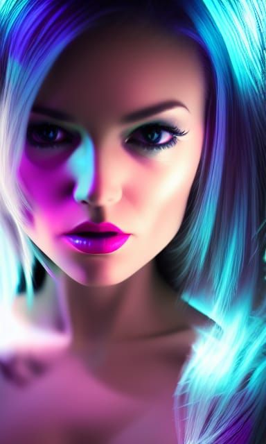 Ethereal Cybergirl Concept Art in Dark Mode