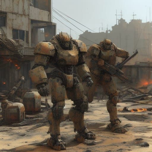 War-Torn Wasteland of Mecha Ruins