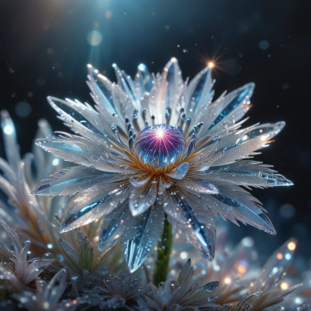 Delicate Crystal Flower Macro Photography