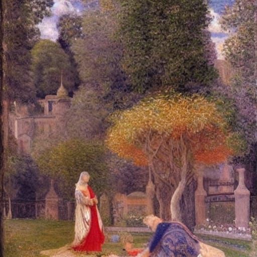 Miniature Autumn Scenes in Claude Monet Style