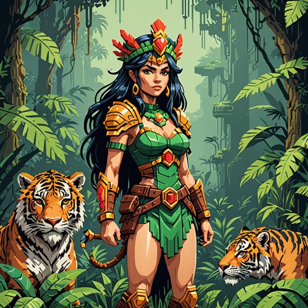 Pixel Art Amazon Queen of the Jungle