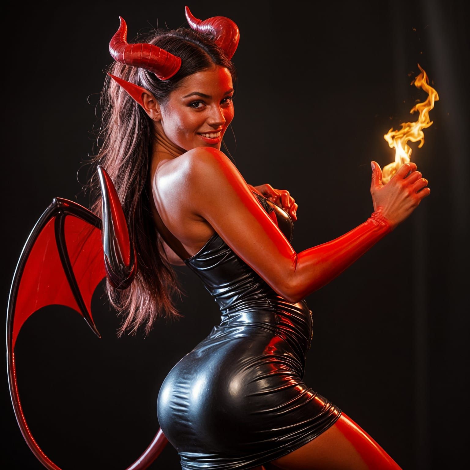 Dancing Devil Woman in Fire