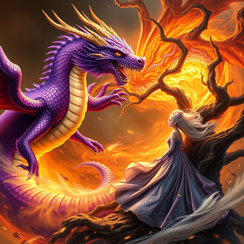Epic Dragon Battle in a Mystical Realm