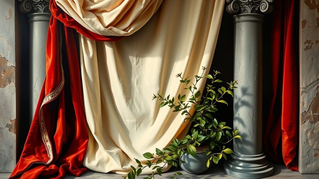 Baroque Masterpiece with Rich Textures and Dramatic Lighting