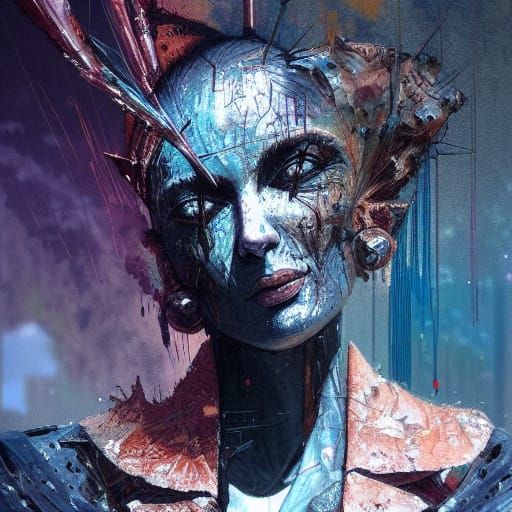 Futuristic Enforcer Portrait in Cyberpunk Art Style