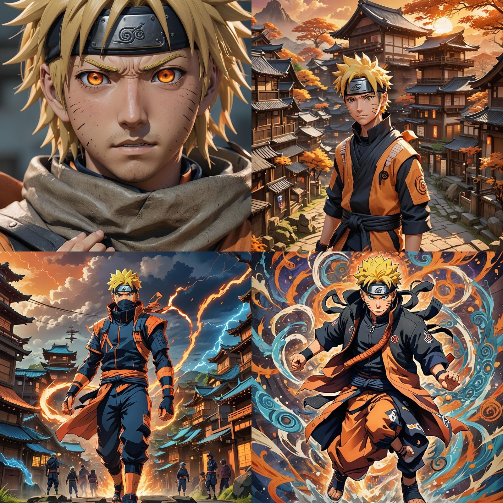 Naruto Uzamaki in 3D Anime Art Style