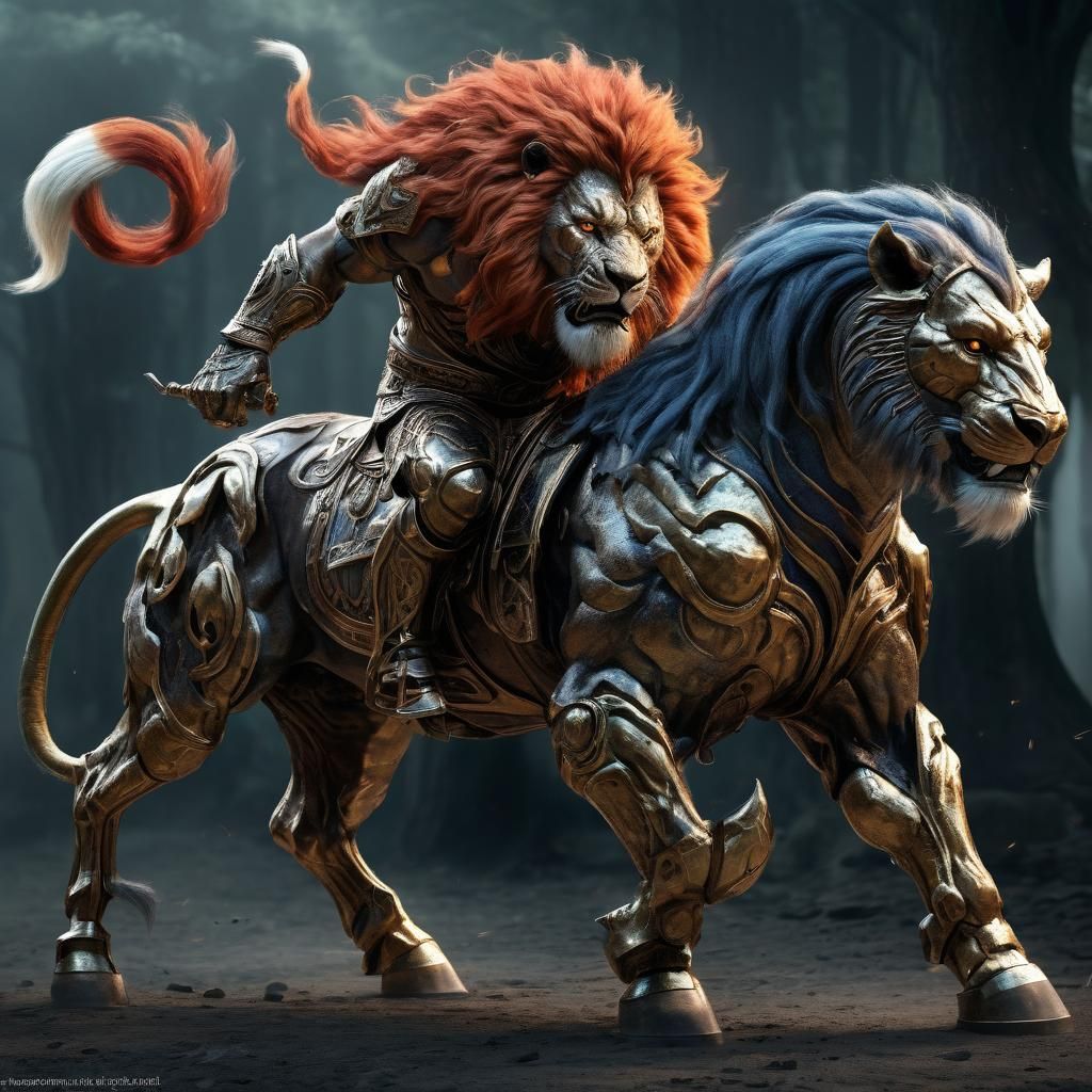 Majestic Lion-Horse Hybrid Beast