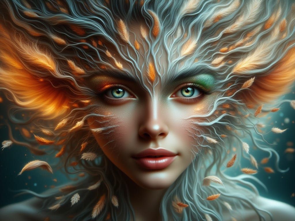 Elemental Fusion Portrait in Hyperrealistic Fantasy Style