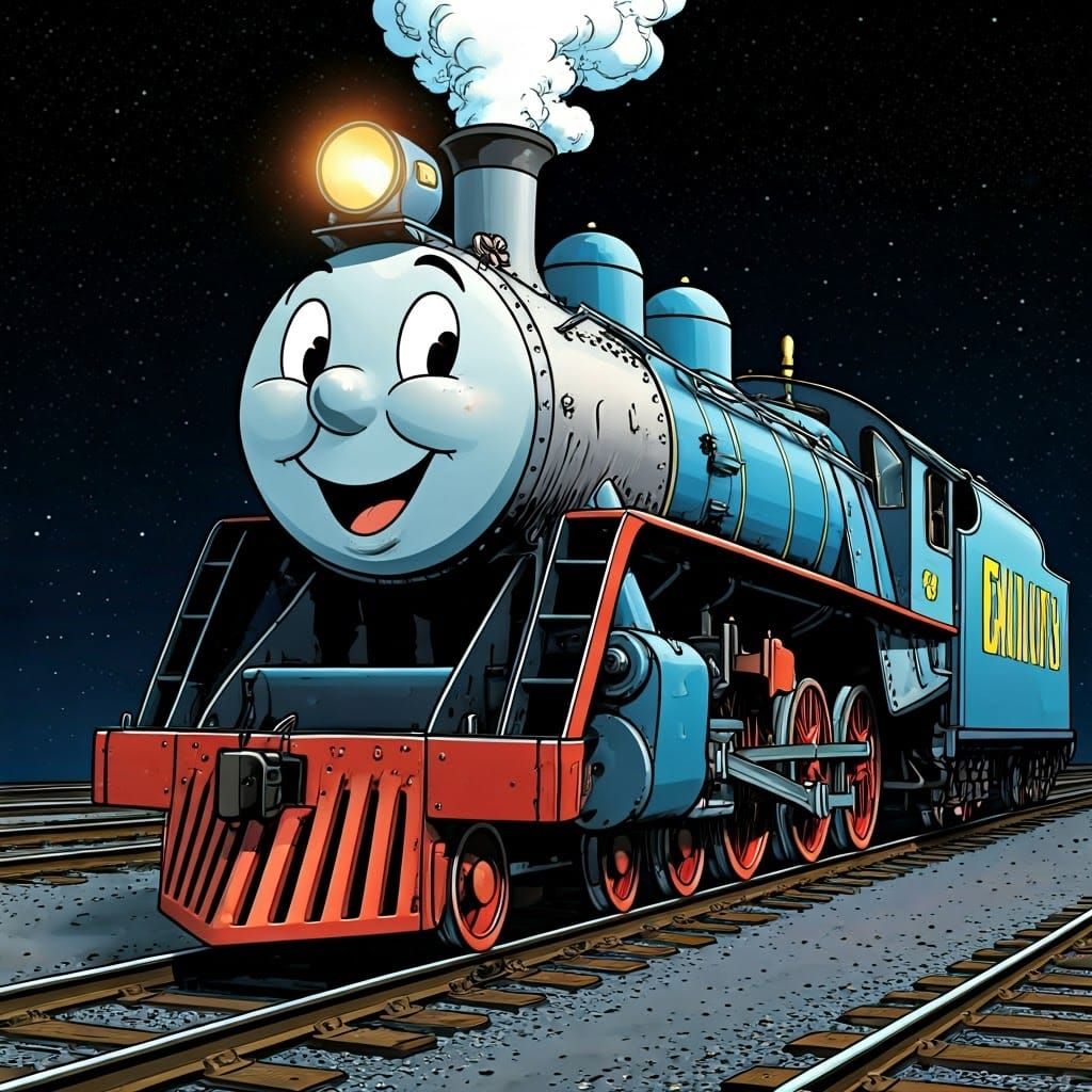 Vibrant Cosmic Train Embarks on Ethereal Journey