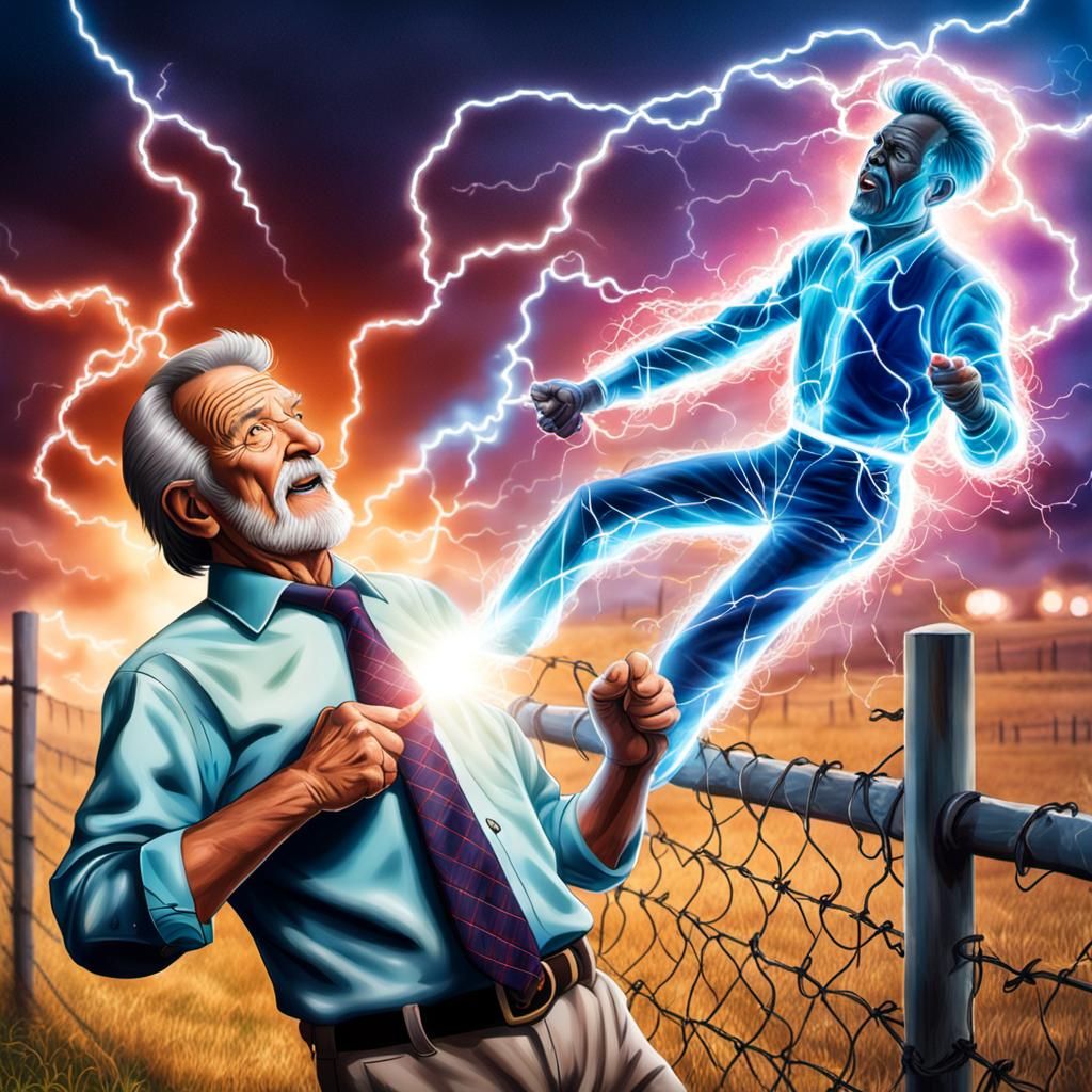 Uncle Joe Bob Grabbed The Electric Fence So Hard That His So...