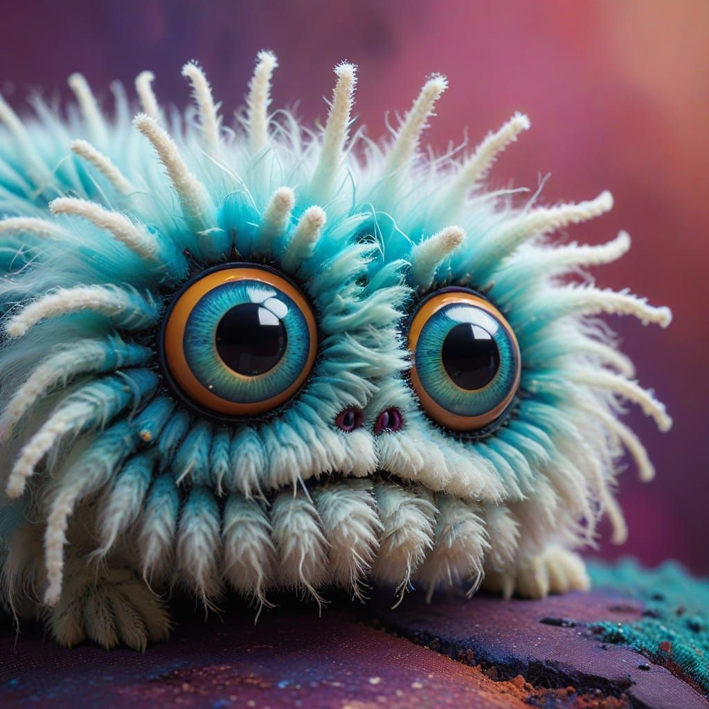 Creepy Cute Caterpillar in Klimt-Inspired Horror