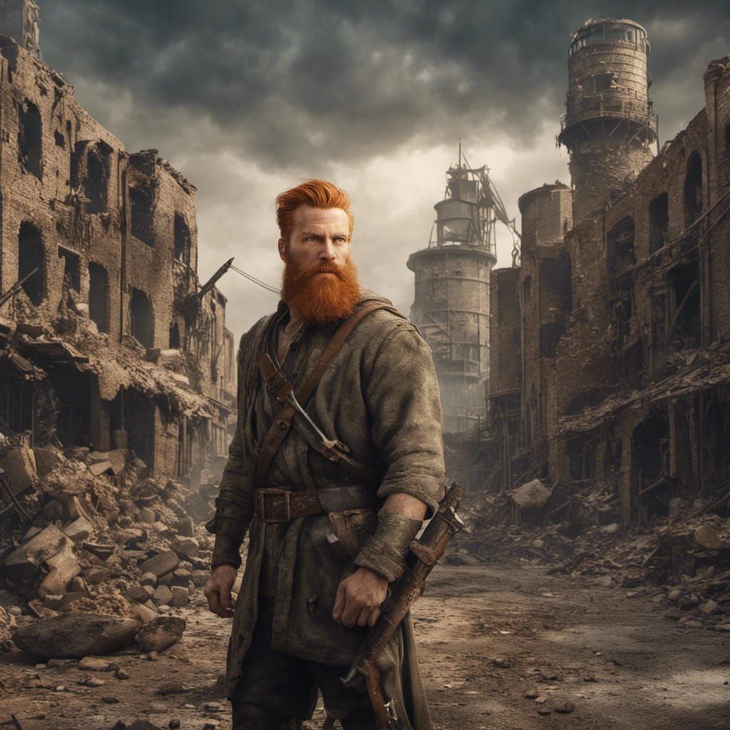 Heroic Labor Leader in Ruined City