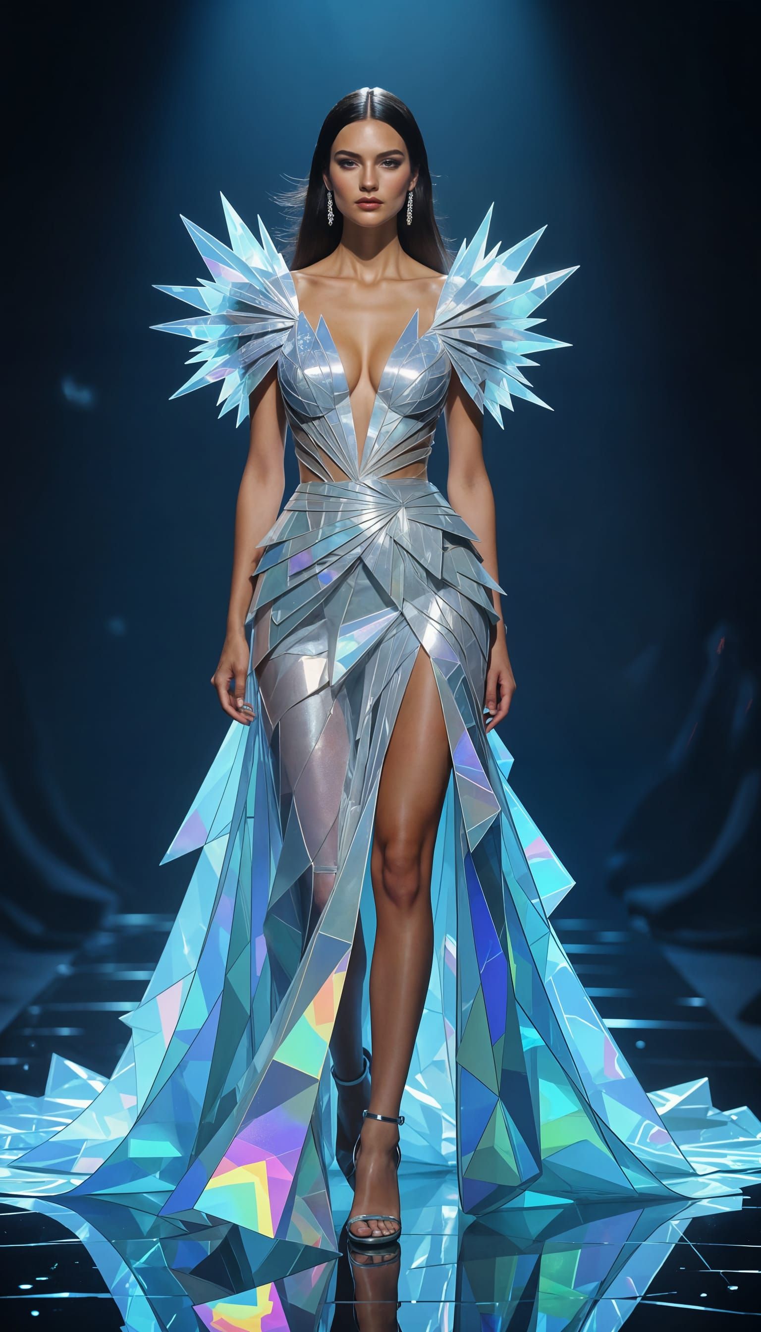 Stunning Gown Crafted from Shards of Broken Glass