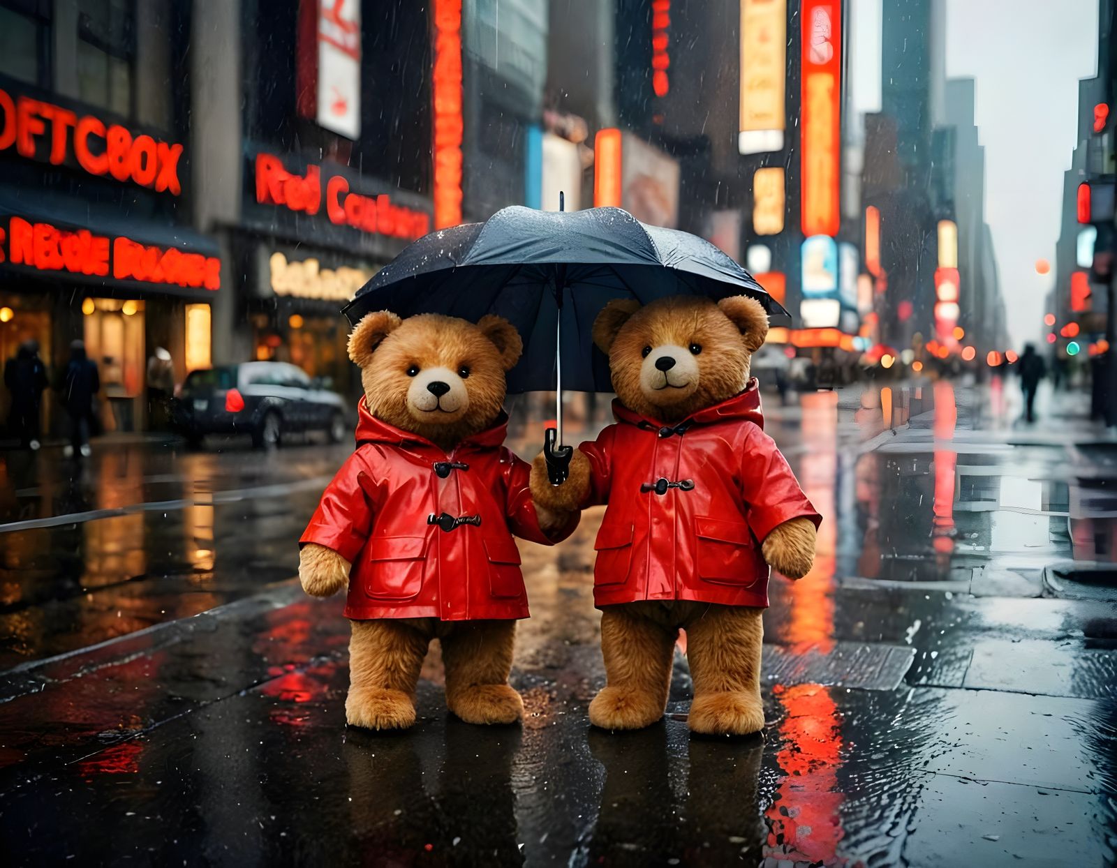 Teddy Bears Find Comfort in Times Square