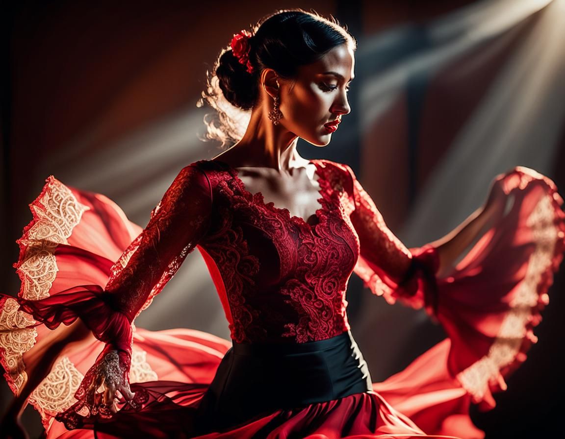 Flamenco Dancer Portrait in Dramatic Chiaroscuro