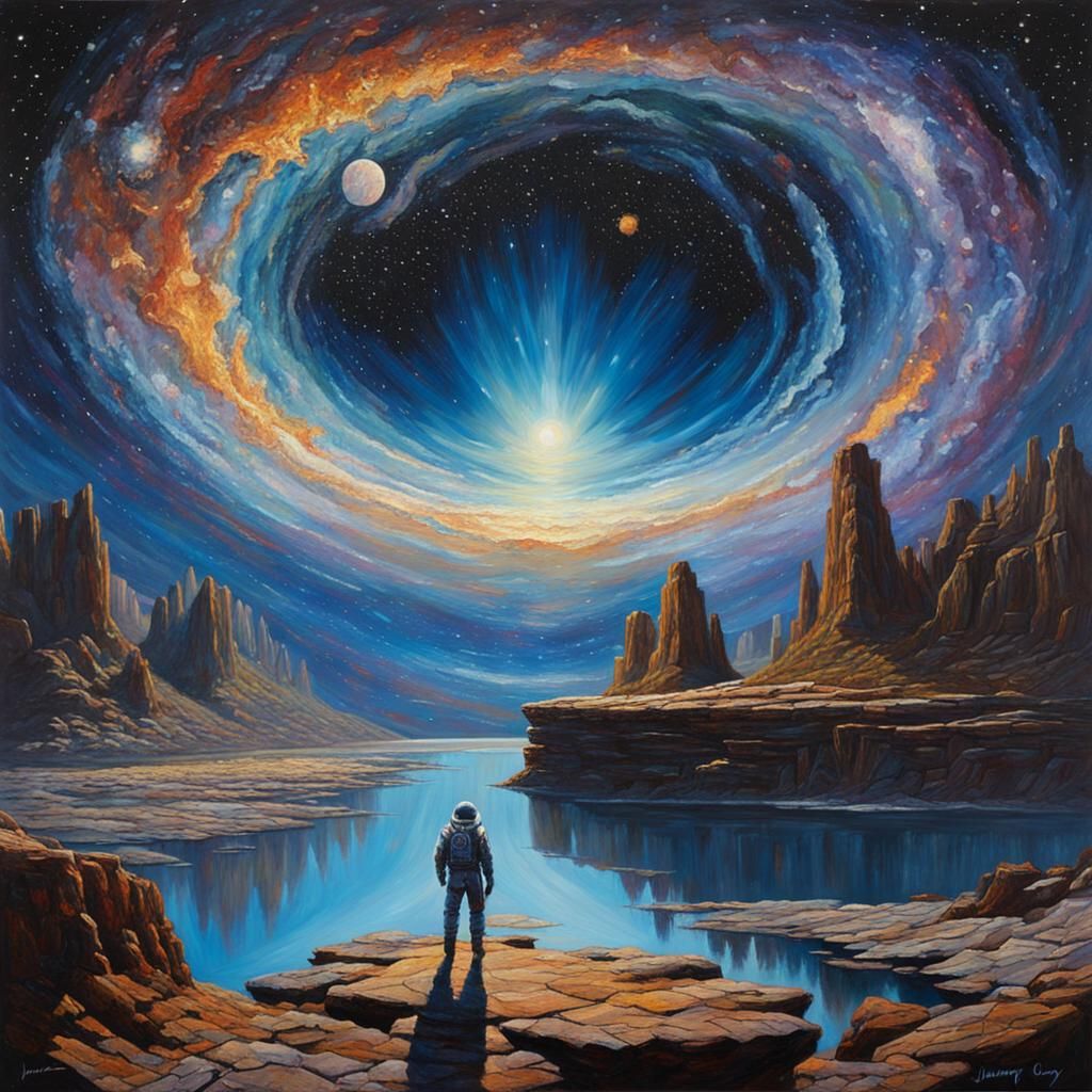 Edge of the Universe: Oil Painting in Realistic Fantasy Styl...