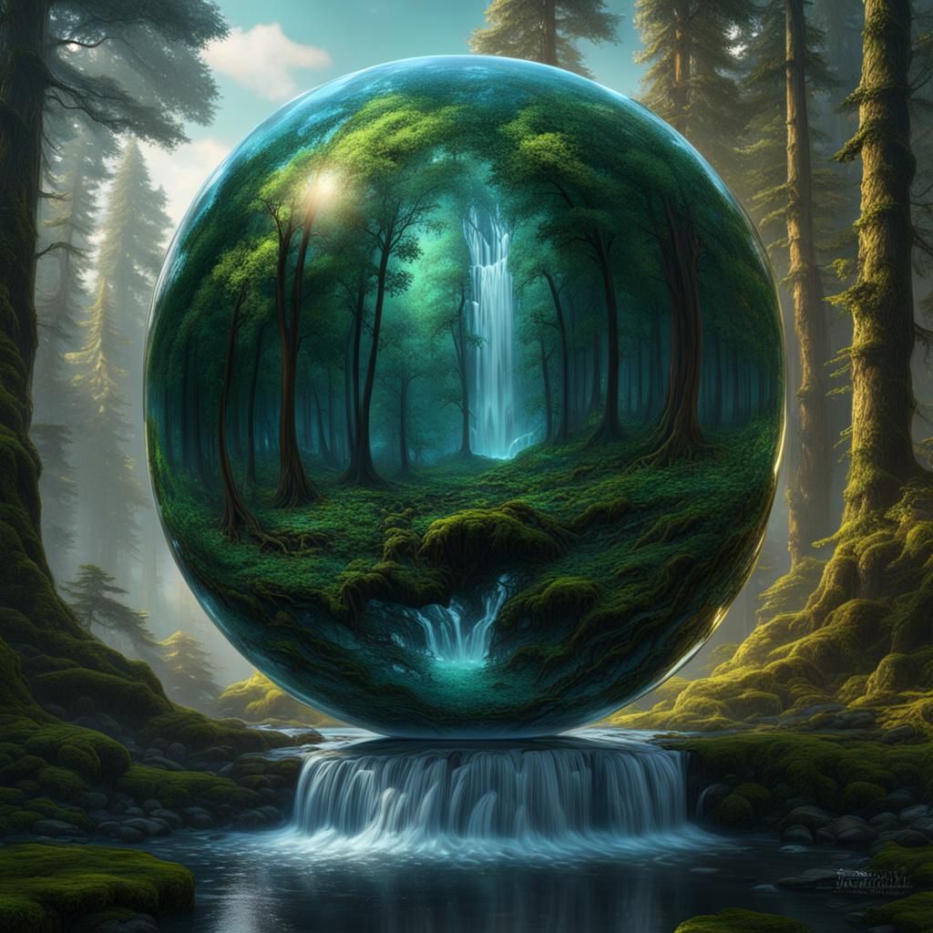 Forest in Glass Sphere: Fantasy Concept Art