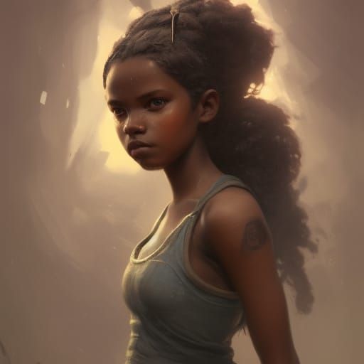 Detailed Deep Gnome Woman in Dark Fantasy Style