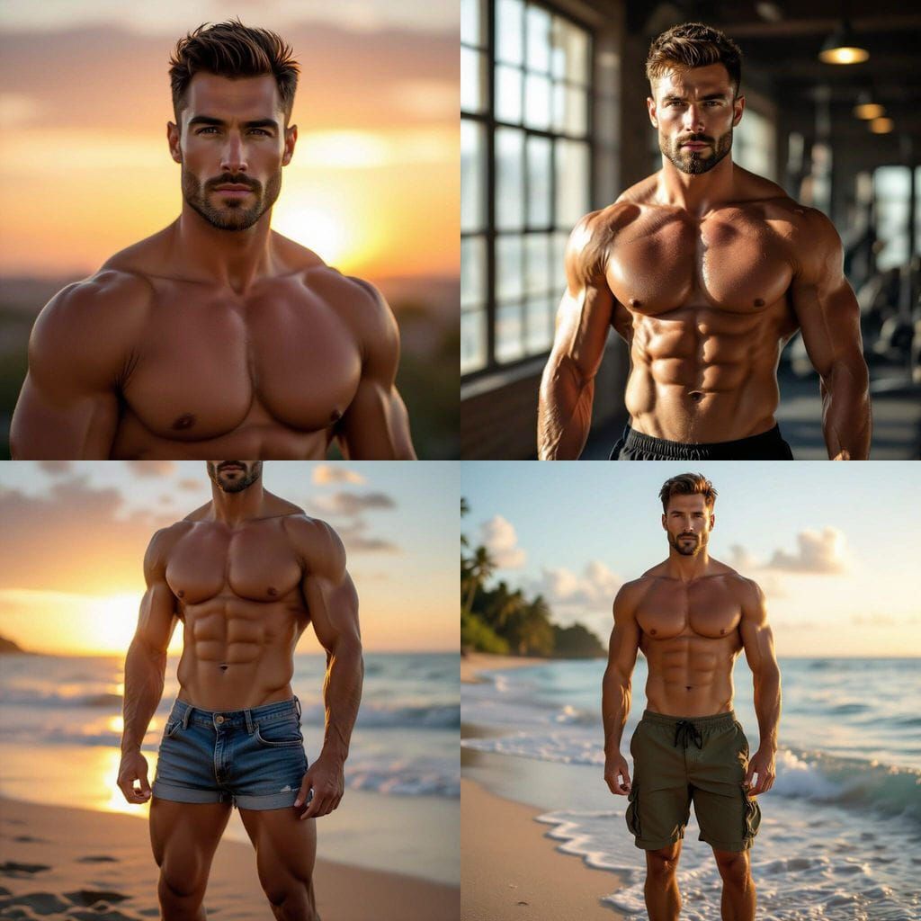 Shirtless Buff Man Posing Confidently