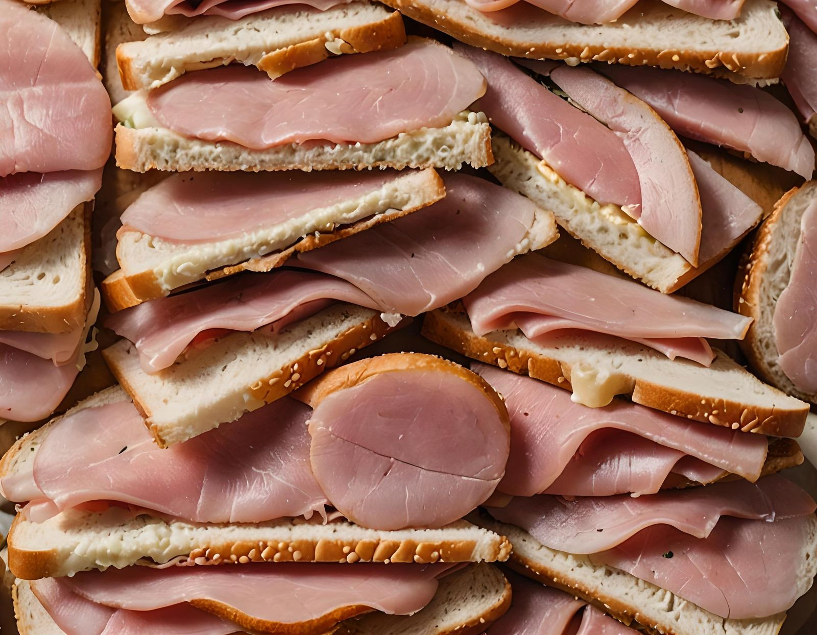 Delicious Ham Sandwich on White Bread