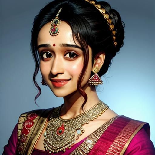 Shraddha Kapoor Smiling with Side Updo Hairstyle