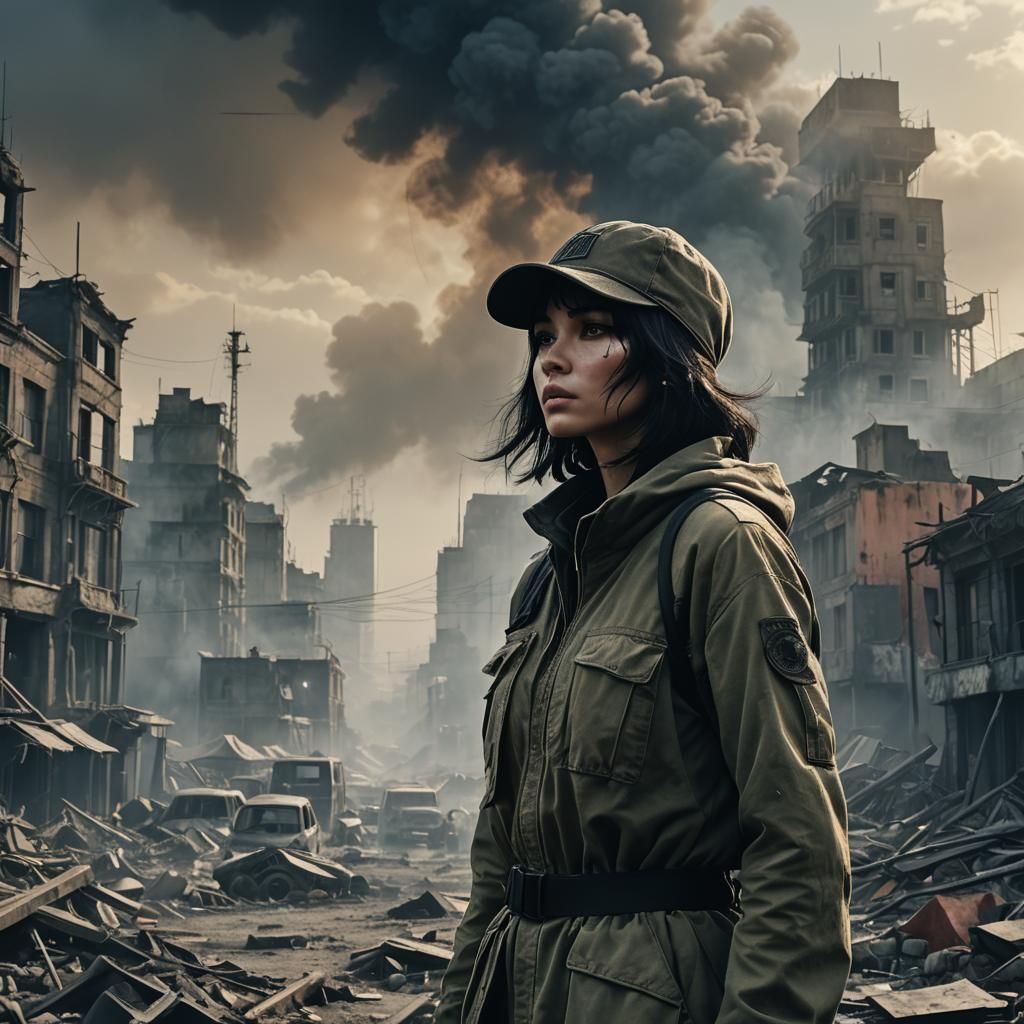 Post-Apocalyptic Mannequin in Cityscape