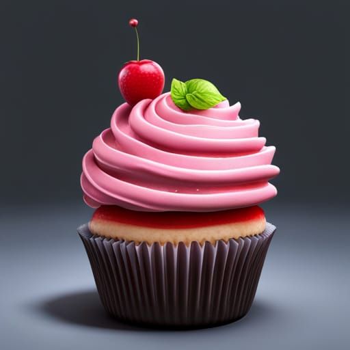 Cheeky Baby Cupcake Character in 8k Resolution
