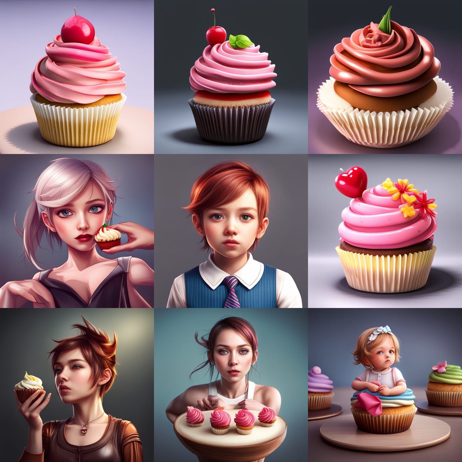 Cheeky Baby Cupcake in 8k Resolution