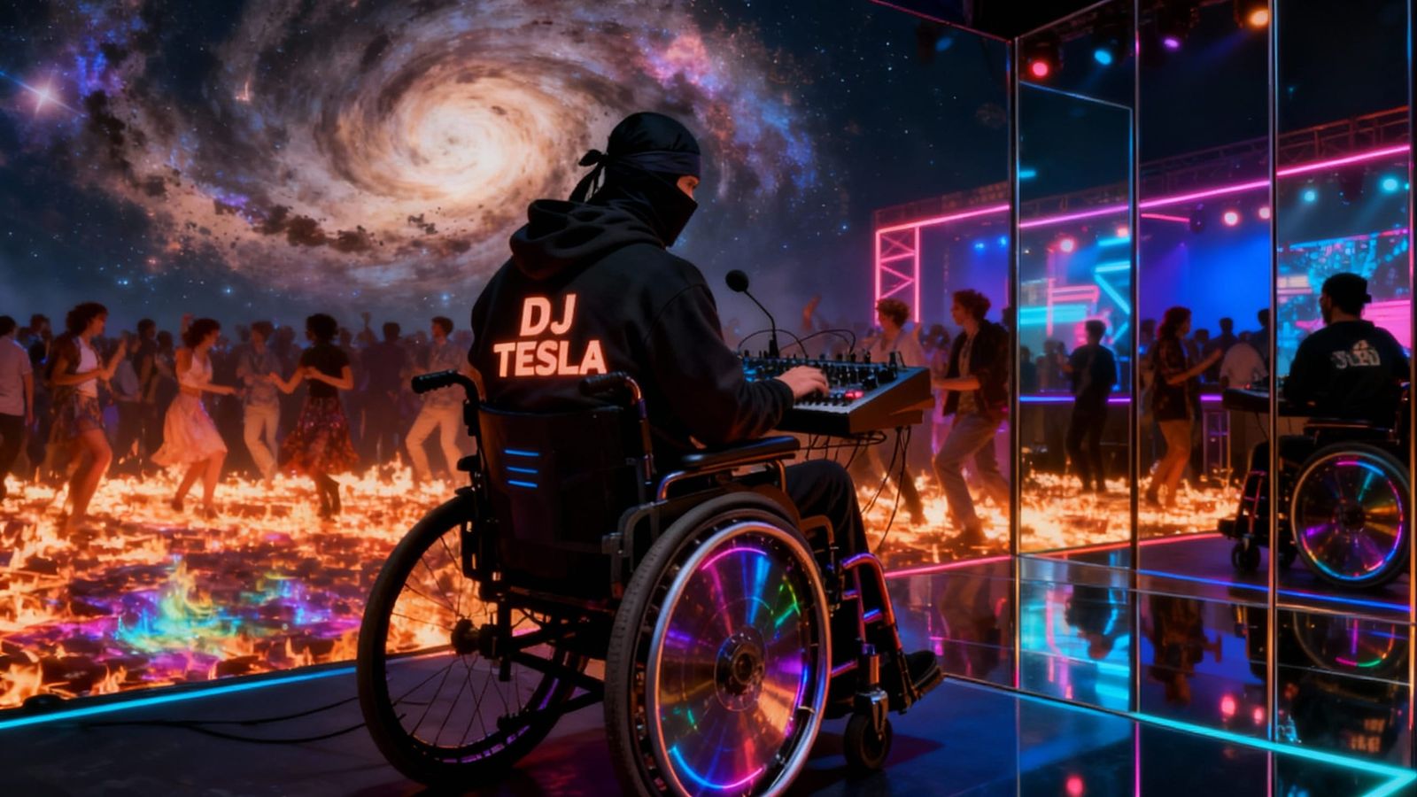 AI Art: Mirrored Floor Reflecting Abstract Patterns