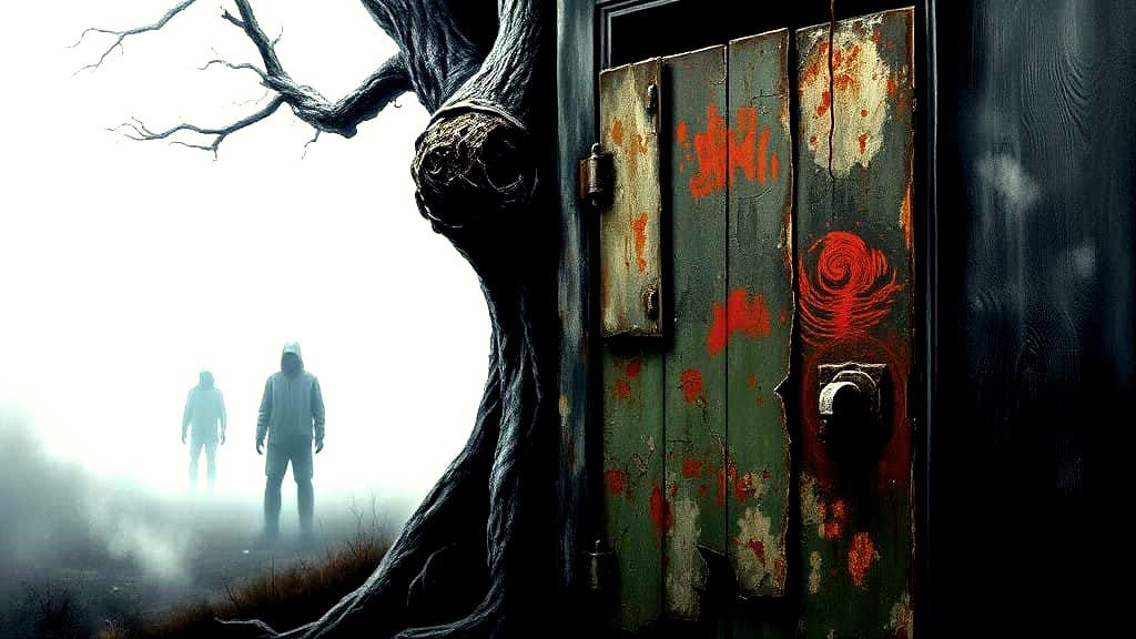 Rusted Portal to a Haunted Realm in Surrealist Oil Painting