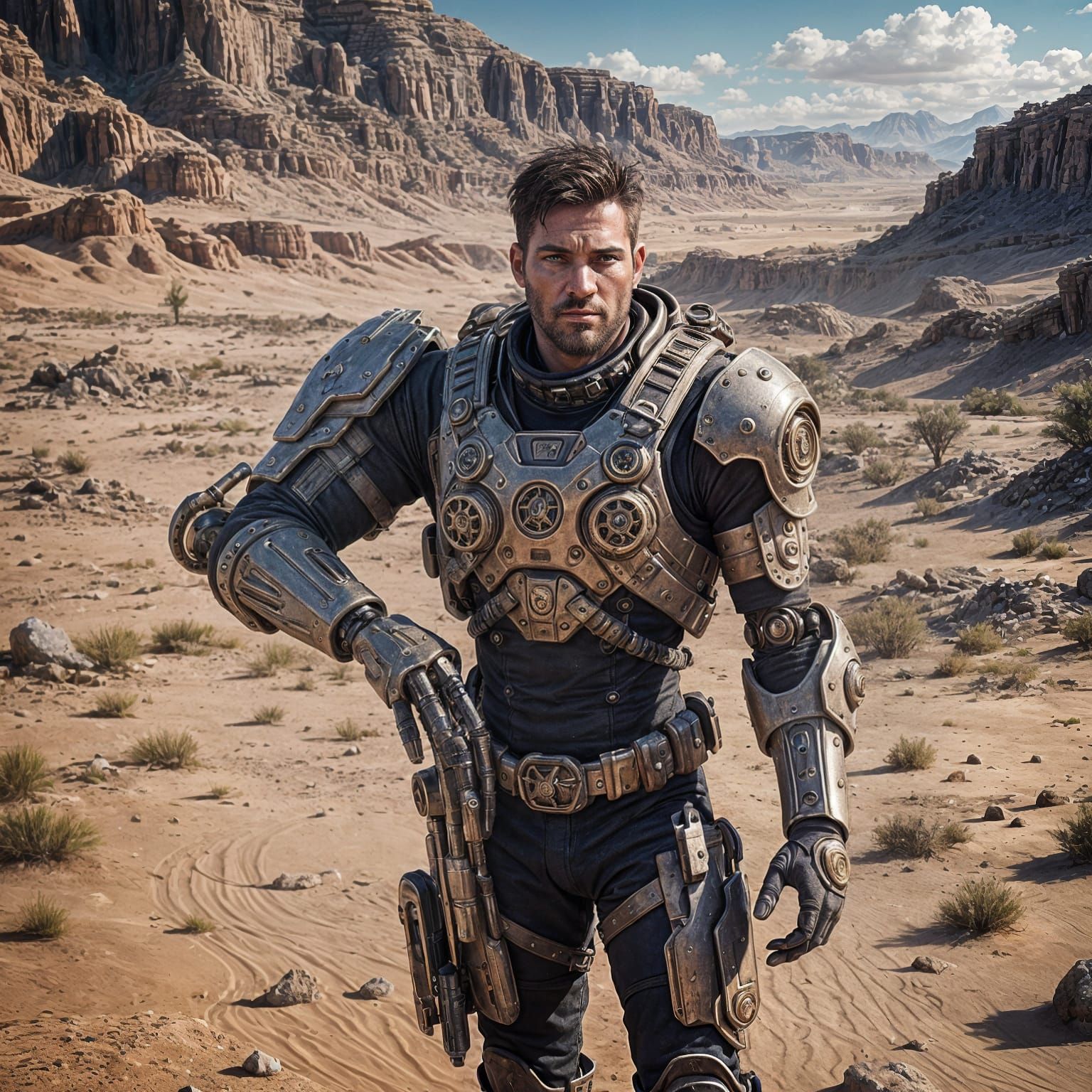 Mechanical Arm in Desert Wasteland: Matte Painting