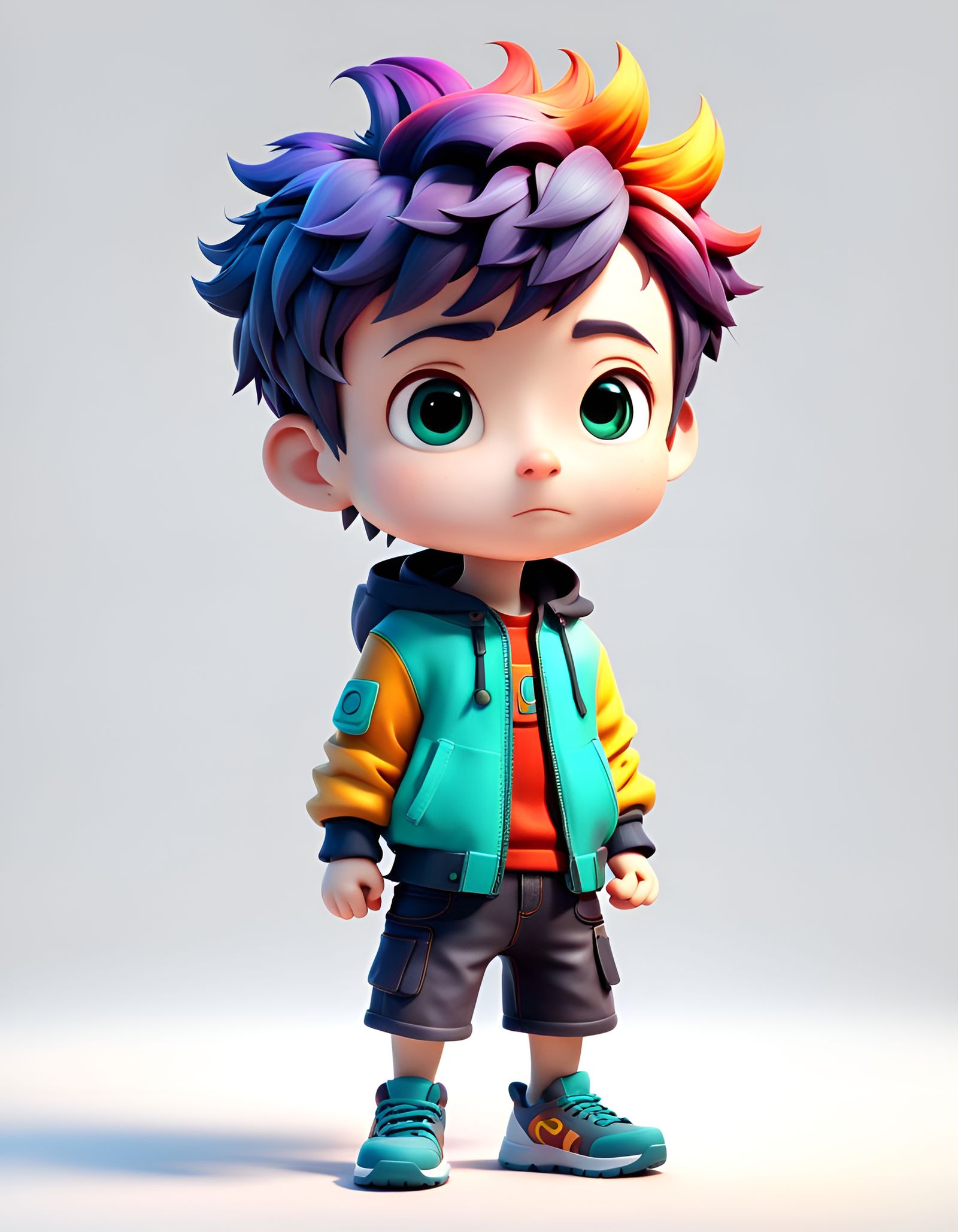 Cute Chibi Boy in 4D Photographic Style