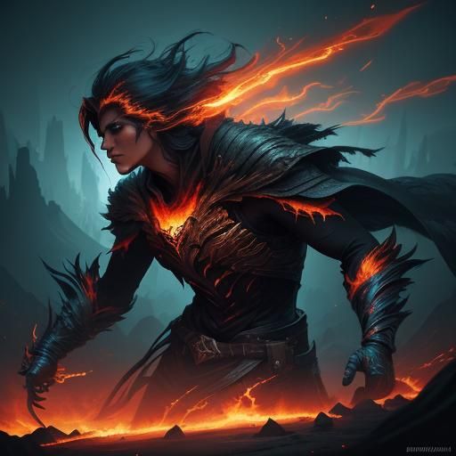 Emberquill: Pen-like Figure in Dark Fantasy Artstyle