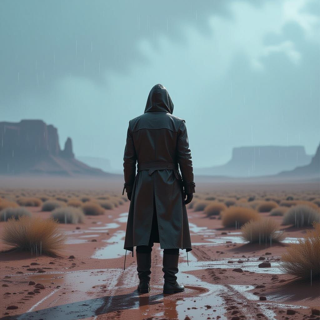 Desert Rain: Cinematic Photorealistic Landscape