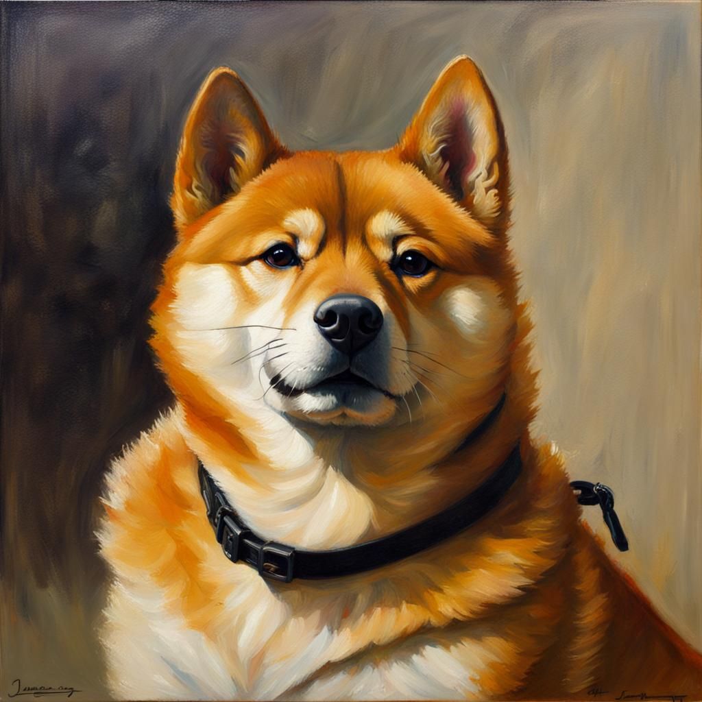 Cheems the Shiba Inu in Oil Painting