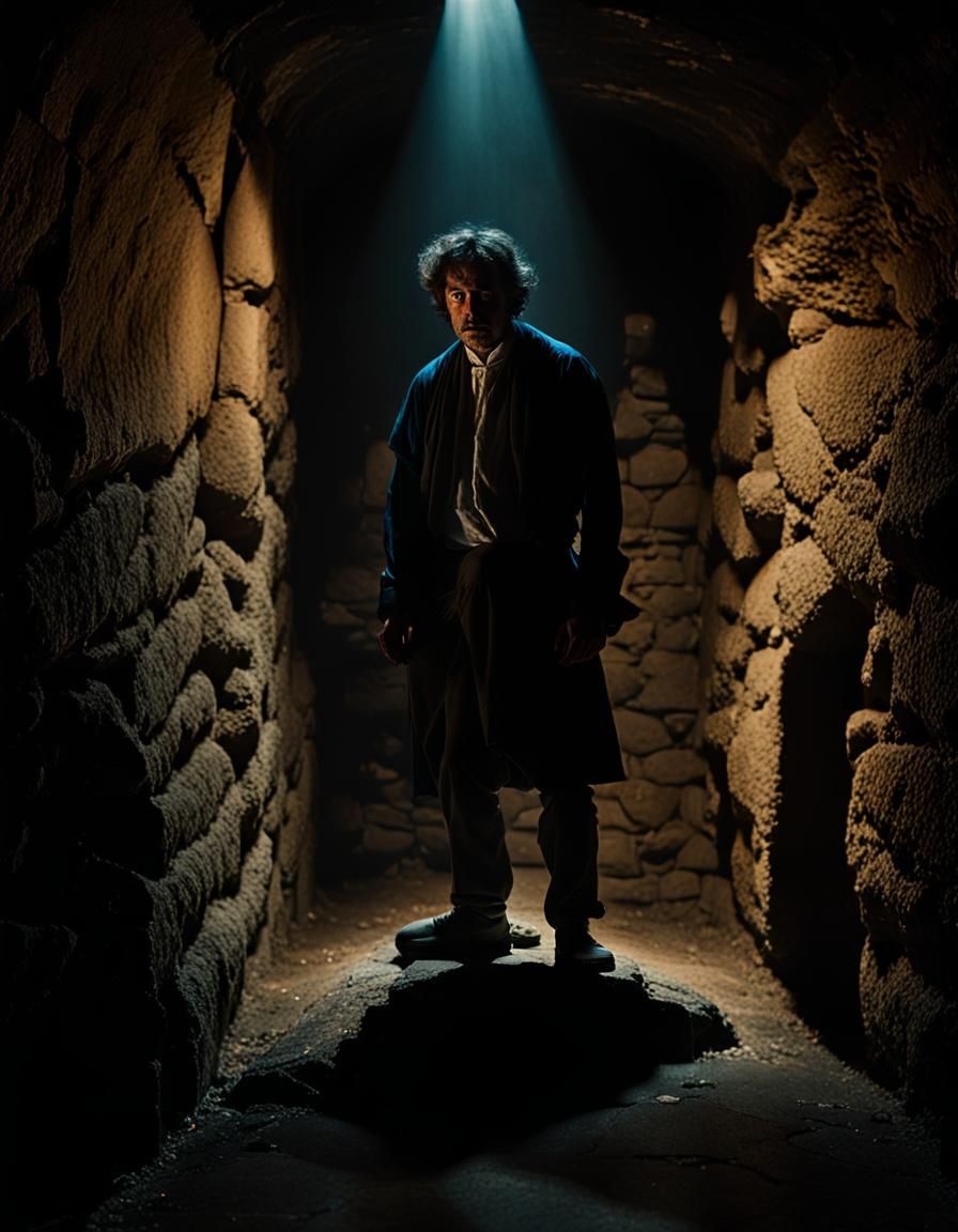 Baroque Portrait of a Troubled Man in Chiaroscuro