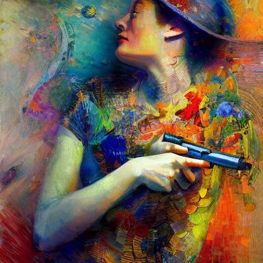 Abstract Rendering of Happiness in Cubist Style