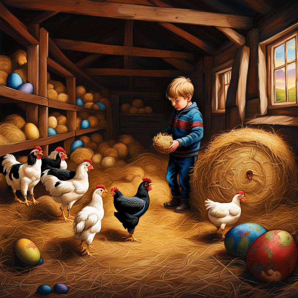 Easter Egg Hunt in the Barn
