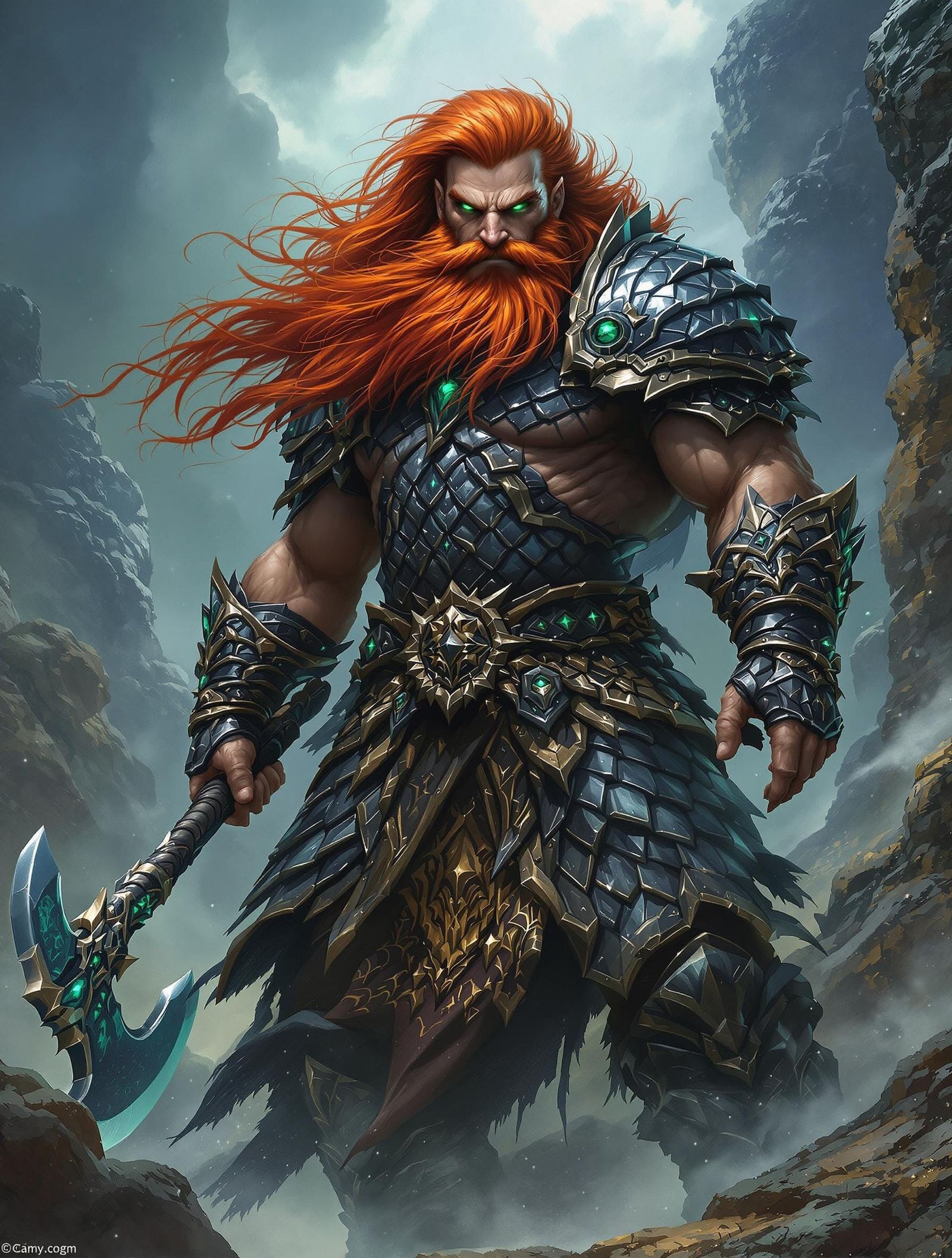 Dwarven Barbarian Prince in Mystical Badlands, Dark Fantasy ...